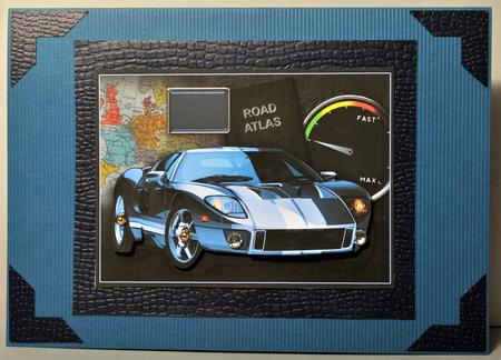 Silver Sports Car A4 Card Front by Kristina Norbat