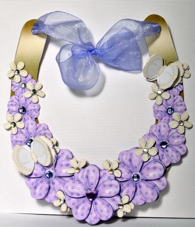 Beautiful Purple/ Cream Trim 3D Decoupaged Wedding Horseshoe by Kristina Norbat