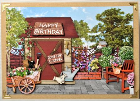 Gone for a Cuppa Gardening Decoupage by Kristina Norbat