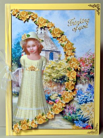 Girl at Dovecote Envelope Card with Decoupage by Kristina Norbat