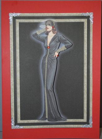 Lady in Black and Gold Card Front by Kristina Norbat