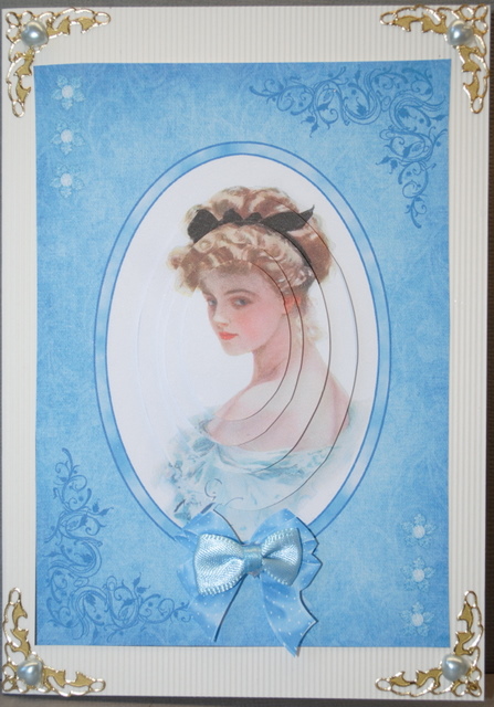Victorian Beauty in Oval Frame Card Front by Kristina Norbat