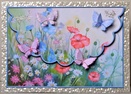 Butterflies and Meadowflowers Envelope Card with Decoupage by Kristina Norbat