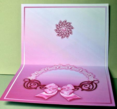 Pink Scrolls and Lace Landscape A5 Insert by Kristina Norbat