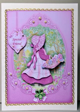 Girl with Basket of Flowers Topper & Decoupage by Kristina Norbat