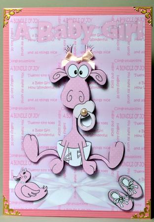 Polka Dot Baby Giraffe Pink by Kristina Norbat