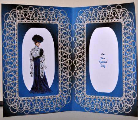 Vintage Lady in Blue Insert by Kristina Norbat
