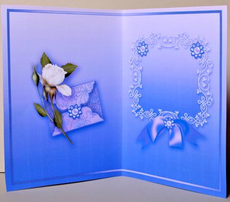 White Roses Bouquet in a Lilac Frame Matching A5 Insert by Kristina Norbat