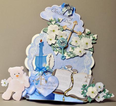 Giant Easel Tableau 3D Card Kit - Boy's Christening by Kristina Norbat