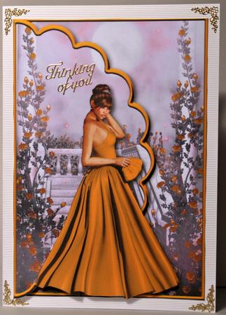 Girl in Prom Dress 2 Envelope Card - Sheet 1 of 2 by Kristina Norbat