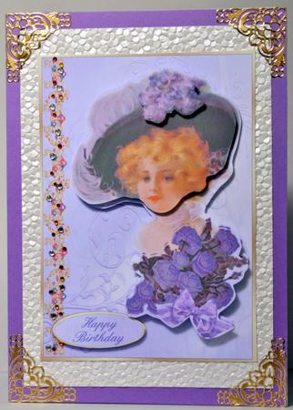 My Lady in Purple - Card Front with Optional Eazicut by Kristina Norbat