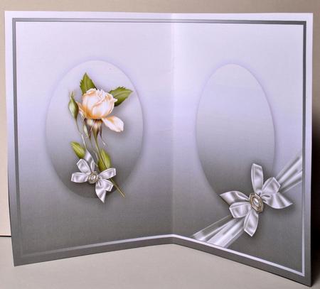 Cream Roses Bouquet in a Ribbon Wrap Matching A5 Insert by Kristina Norbat