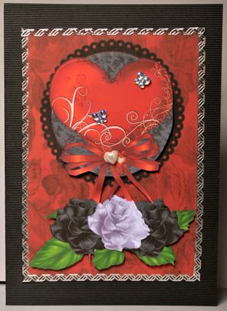 Stunning Hearts and Roses Valentine Card by Kristina Norbat