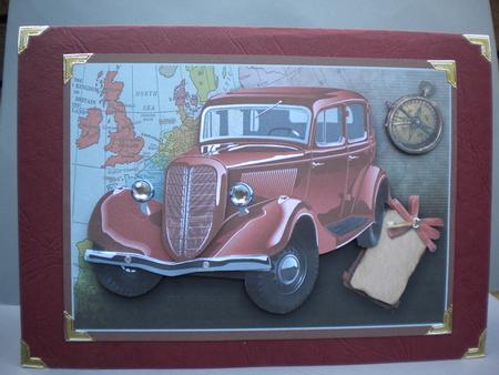 Classic Red Car Decoupage, Birthday by Kristina Norbat