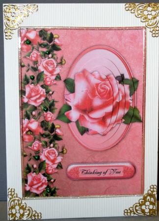 Sweet Serenity Pink Roses - Decoupage Card by Kristina Norbat