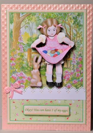 Easter Girl and Bunny Topper & Decoupage by Kristina Norbat