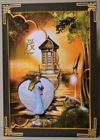 Swan Lake Scalloped Edge Envelope Card by Kristina Norbat