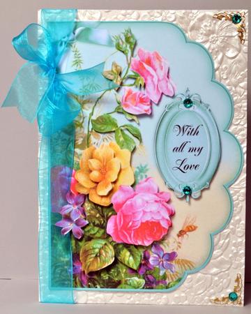 Vintage Flower Garden - Scalloped Edge Card by Kristina Norbat