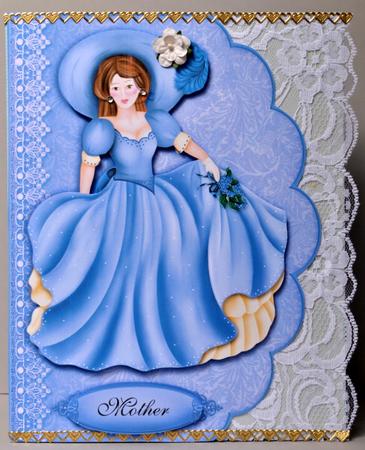 Elegant Lady in Blue - Scalloped Edge Card Featured Gallery Photo