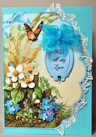 Butterfly in the Flower Garden - Scalloped Edge Card by Kristina Norbat