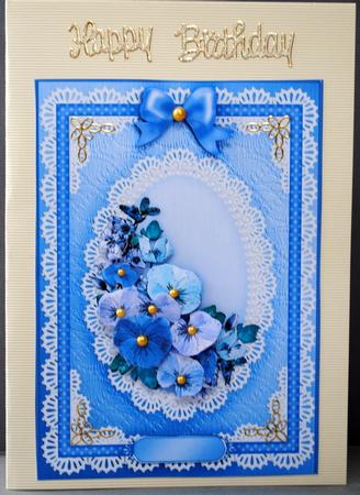 A5 Spring Flowers and Lace Quick Card with 3D Decoupage by Kristina Norbat