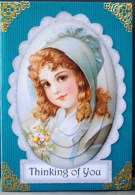 Victorian Girl in Bonnet - Oval Pyramid by Kristina Norbat