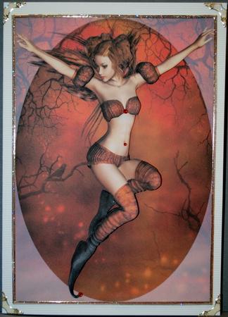 Rust Fairy A5 Card Front Decoupage by Kristina Norbat