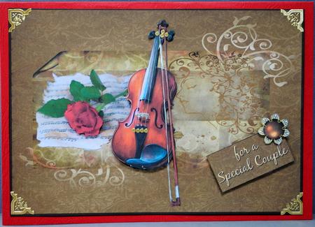 Violin, Red Rose and Music by Kristina Norbat