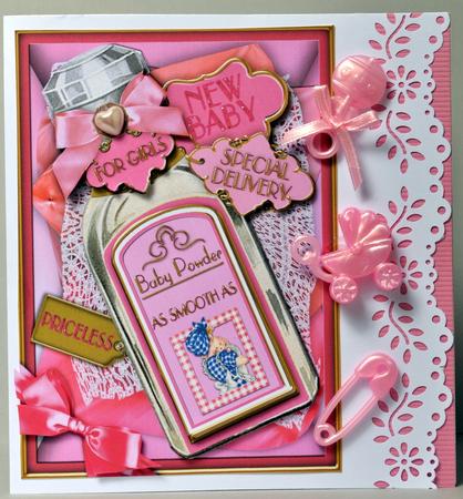 New Baby Girl Baby Powder 7x5in Decoupage Step-by-step by Kristina Norbat