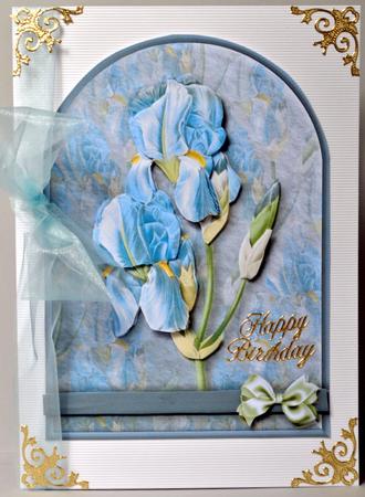 Blue Flowers Rounded Quick Card by Kristina Norbat