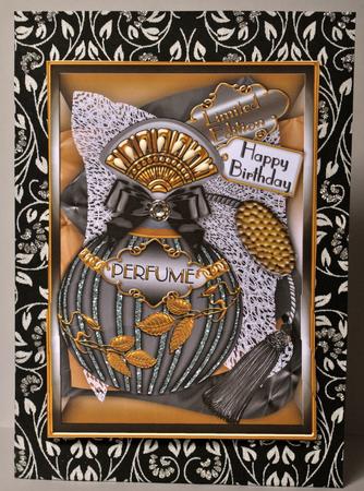 Silver Perfume Birthday Scallop Bottom 7x5in Stacker by Kristina Norbat