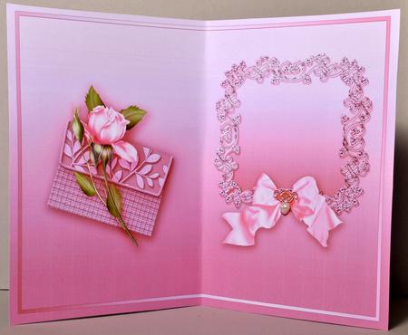 Pink Roses Bouquet on an Ornate Frame Matching A5 Insert by Kristina Norbat