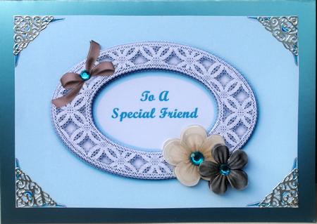 Oval Lace Frame with Flowers by Kristina Norbat