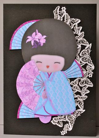 Japanese Girl with Fans by Kristina Norbat