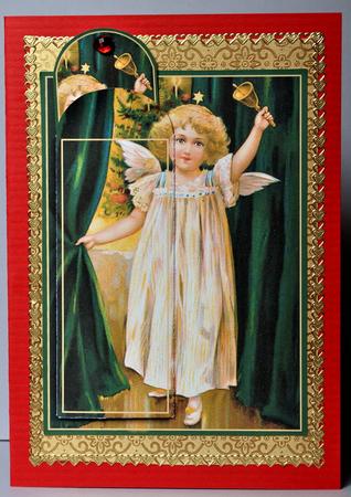 Victorian Girl with Christmas Bell - Bookmark Pocket Card by Kristina Norbat