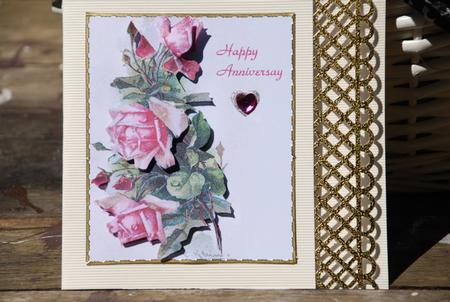 Anniversary Rose - Card Front + Decoupage by Kristina Norbat