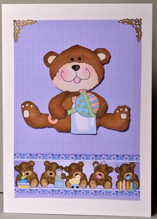 Lilac Baby Teddies Backing Paper by Kristina Norbat