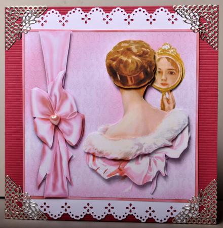 My Lady in Pink - Card Front with Optional Eazicut by Kristina Norbat