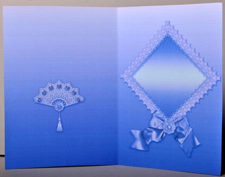Mauve Lace Fan and Victorian Bow A5 Insert by Kristina Norbat