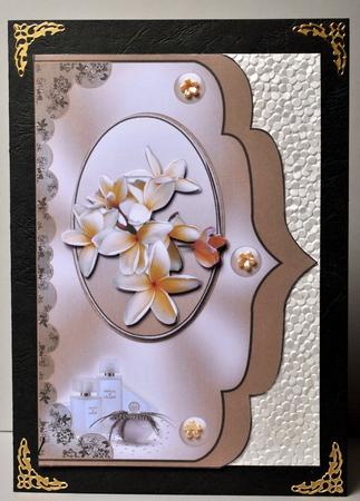 Orchids for You Elegant Double Edge Scalloped Card by Kristina Norbat