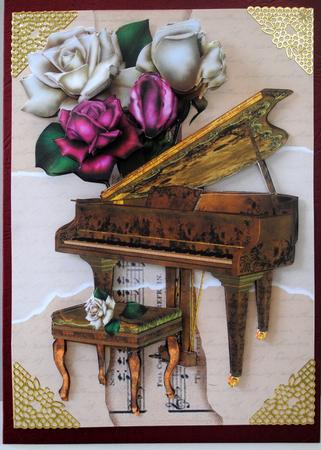 Roses and Piano Card Front and Decoupage - Sheet 2 of 2 by Kristina Norbat