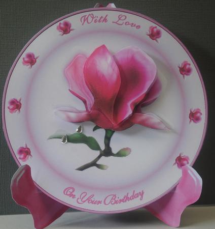 Magnolia Plate Card 2 Step by Step and Stand by Kristina Norbat