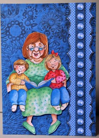 Blue Tooled Leather Backing Paper by Kristina Norbat