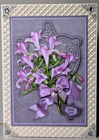 Pink Lilies Bouquet, Shaped Pyramage by Kristina Norbat