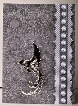 Grey Tooled Leather Backing Paper by Kristina Norbat