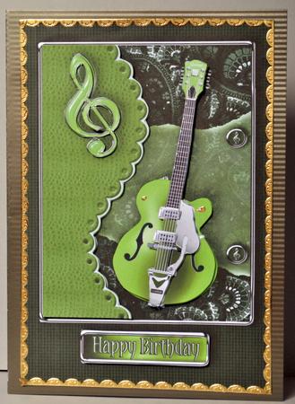 Green Guitar Decoupage by Kristina Norbat