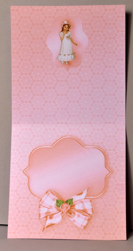 Peach Pretty Girl in a Lace Dress Matching 5in x 5in Insert by Kristina Norbat