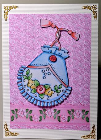 Pink Fancy Embossed with Floral Border by Kristina Norbat