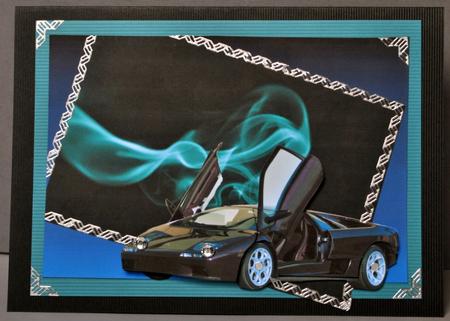 Black Lamborghini on Smoke Background Decoupage by Kristina Norbat