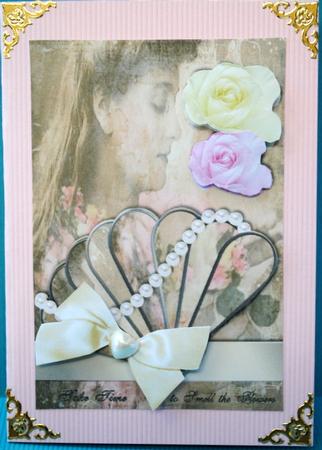 Love Birds Lace Butterfly Ruffle Card Front by Kristina Norbat